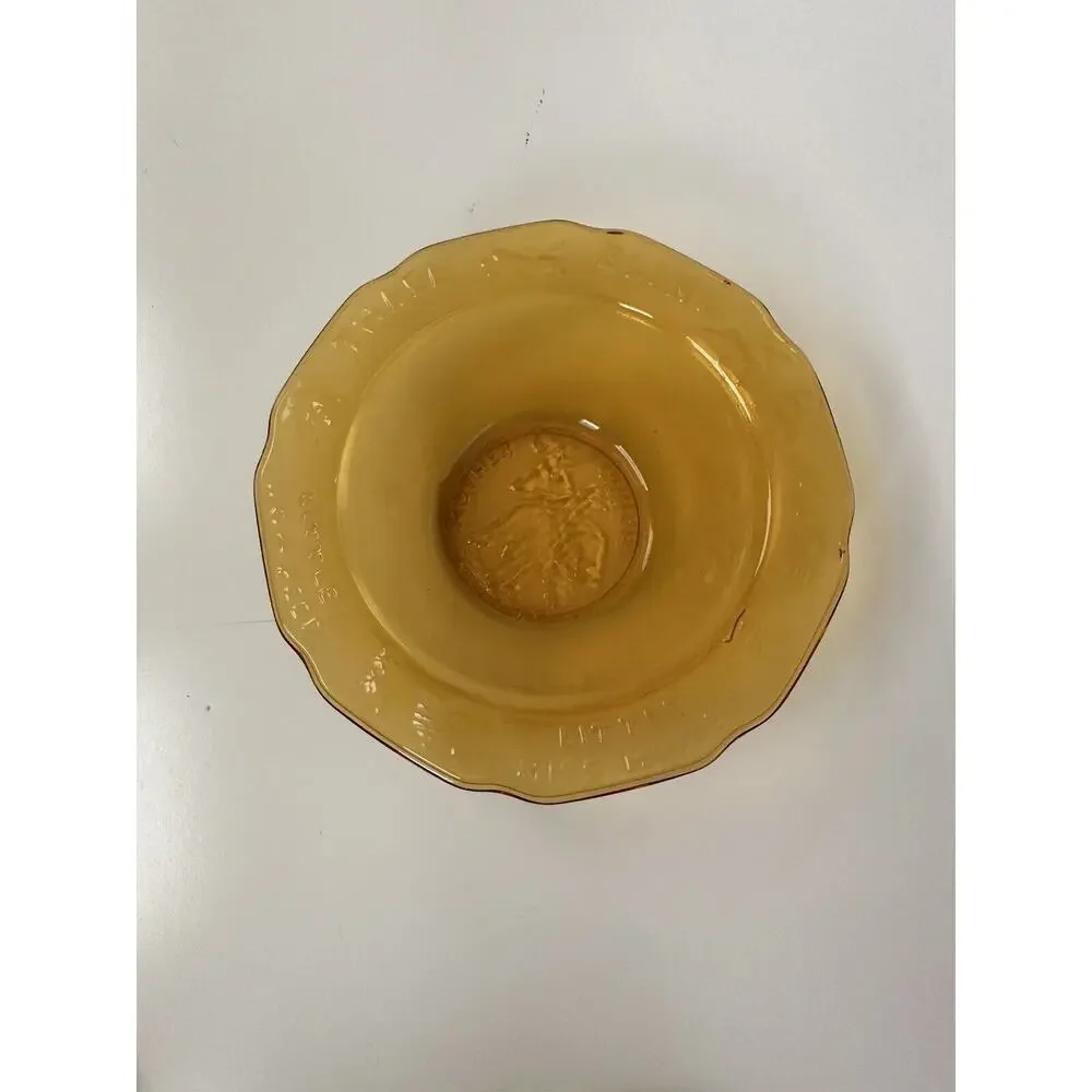 Vintage 80s Amber Tiara Glass Mother Goose Dish Set - Picture 7 of 11